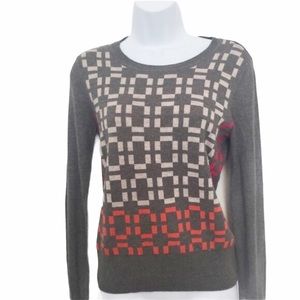 Geometric Viscose Cashmere-Blend Sweater